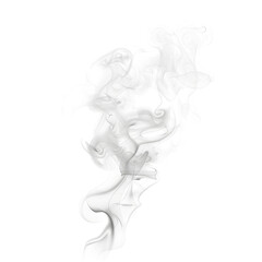 Realistic smoke or steam set isolated on white and transparent background