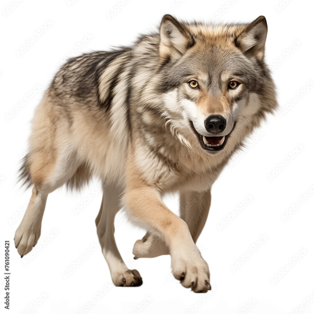 Obraz premium canadian wolf isolated on white background