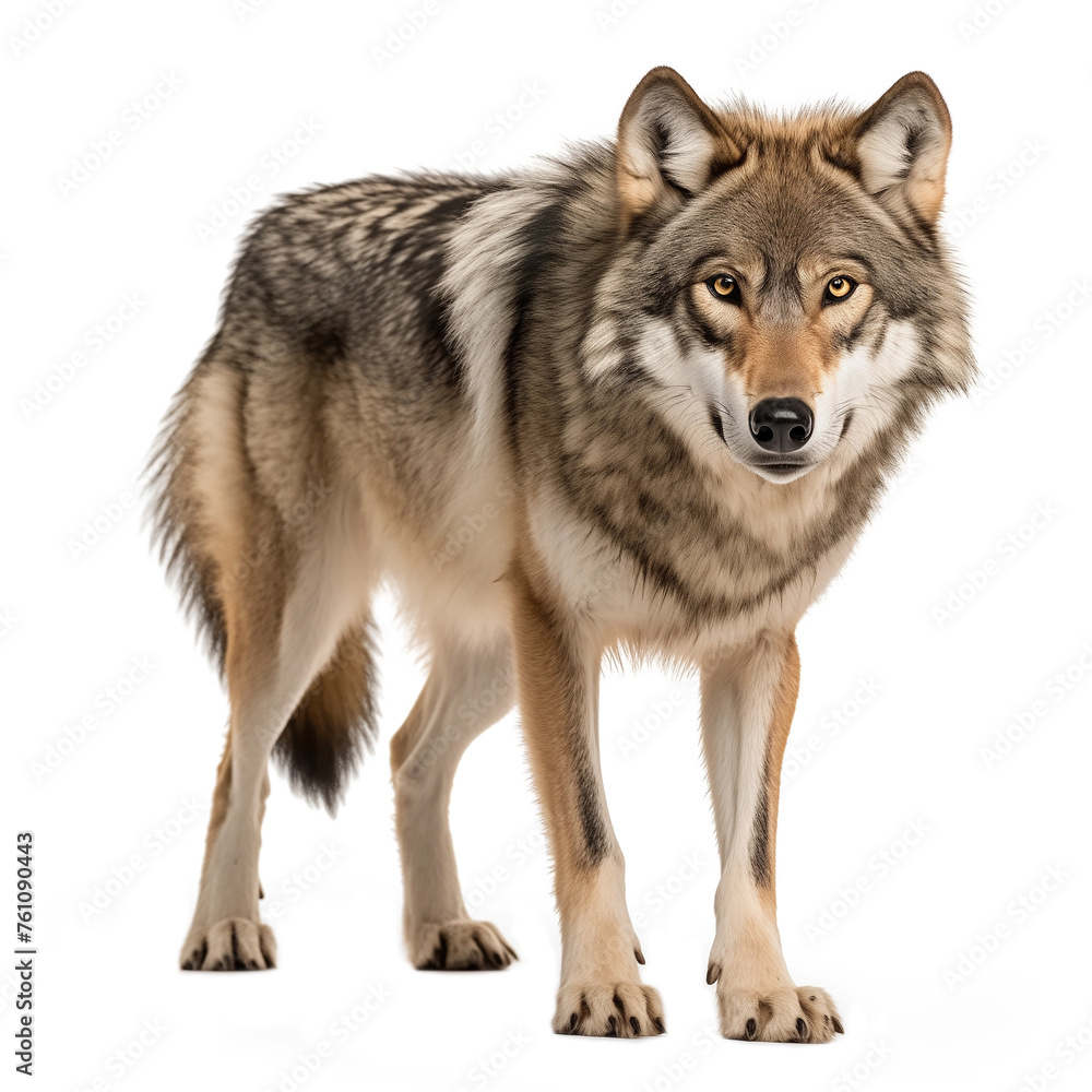 Fototapeta premium canadian wolf isolated on white background