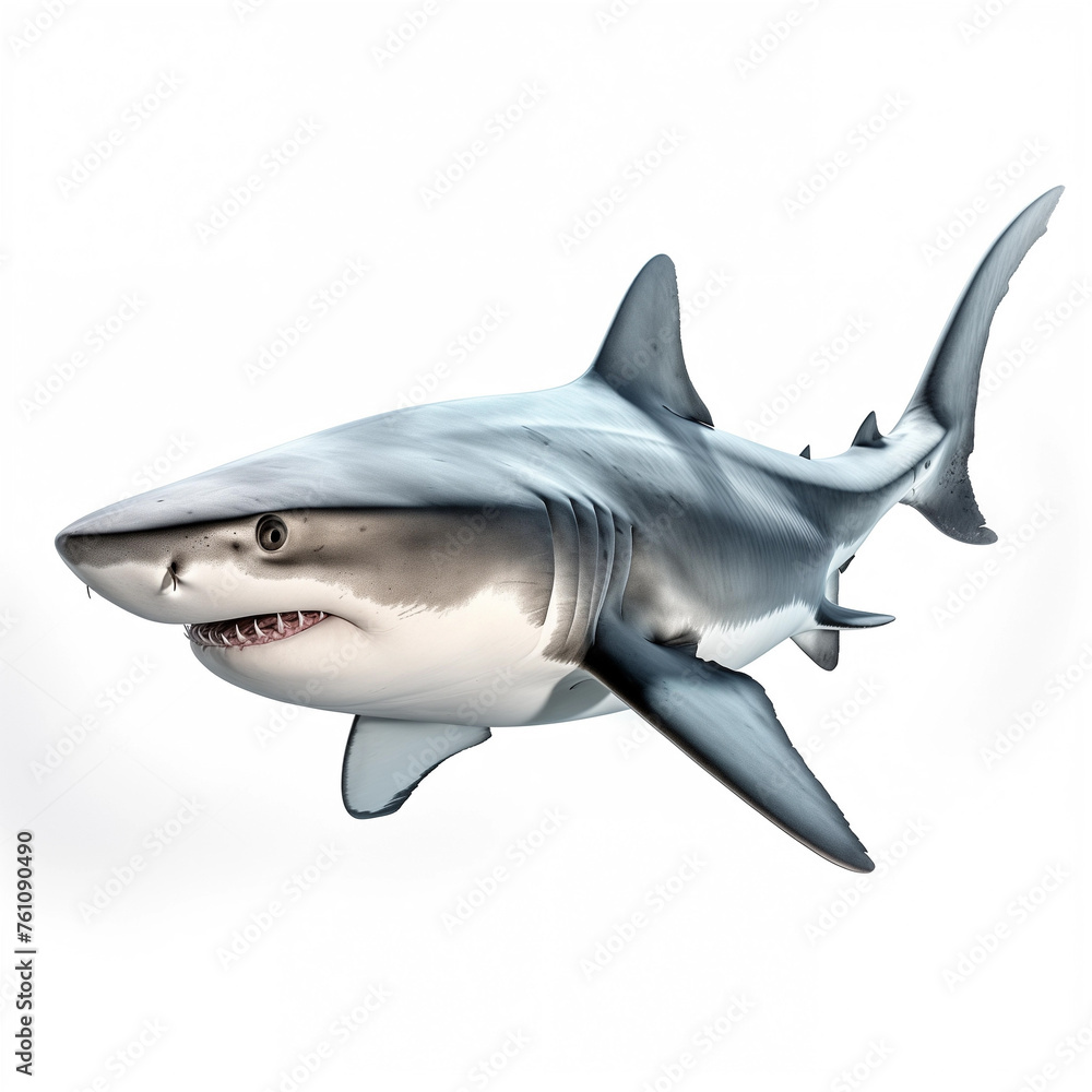 Fototapeta premium shark isolated on white background