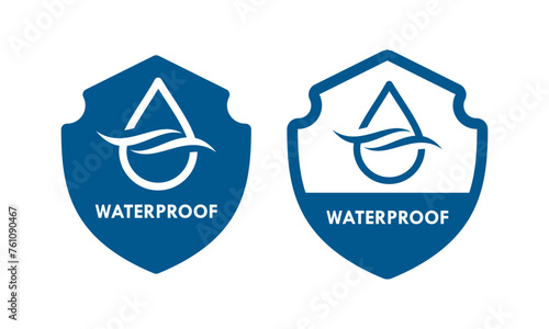 Water proof design logo template illustration