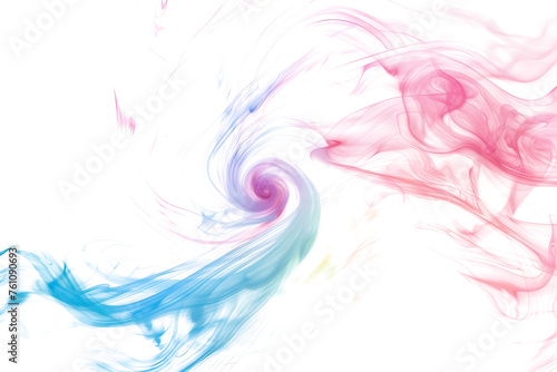 Pastel rainbow watercolor swirl on white background.