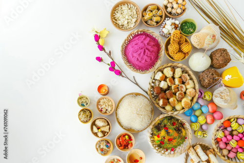 Nowruz treats beautifully arranged and isolated on a white background