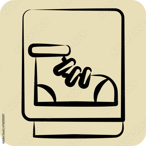 Icon Leather. related to Shoemaker symbol. hand drawn style. simple design editable. simple illustration