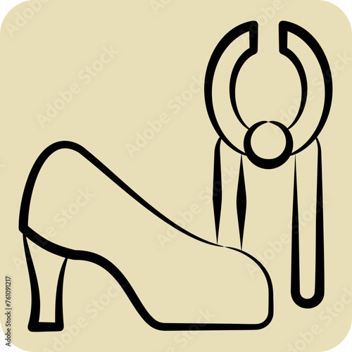 Icon Plier. related to Shoemaker symbol. hand drawn style. simple design editable. simple illustration