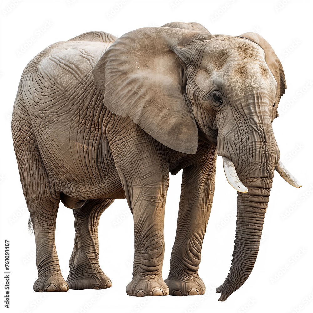 african elephant isolated on white background