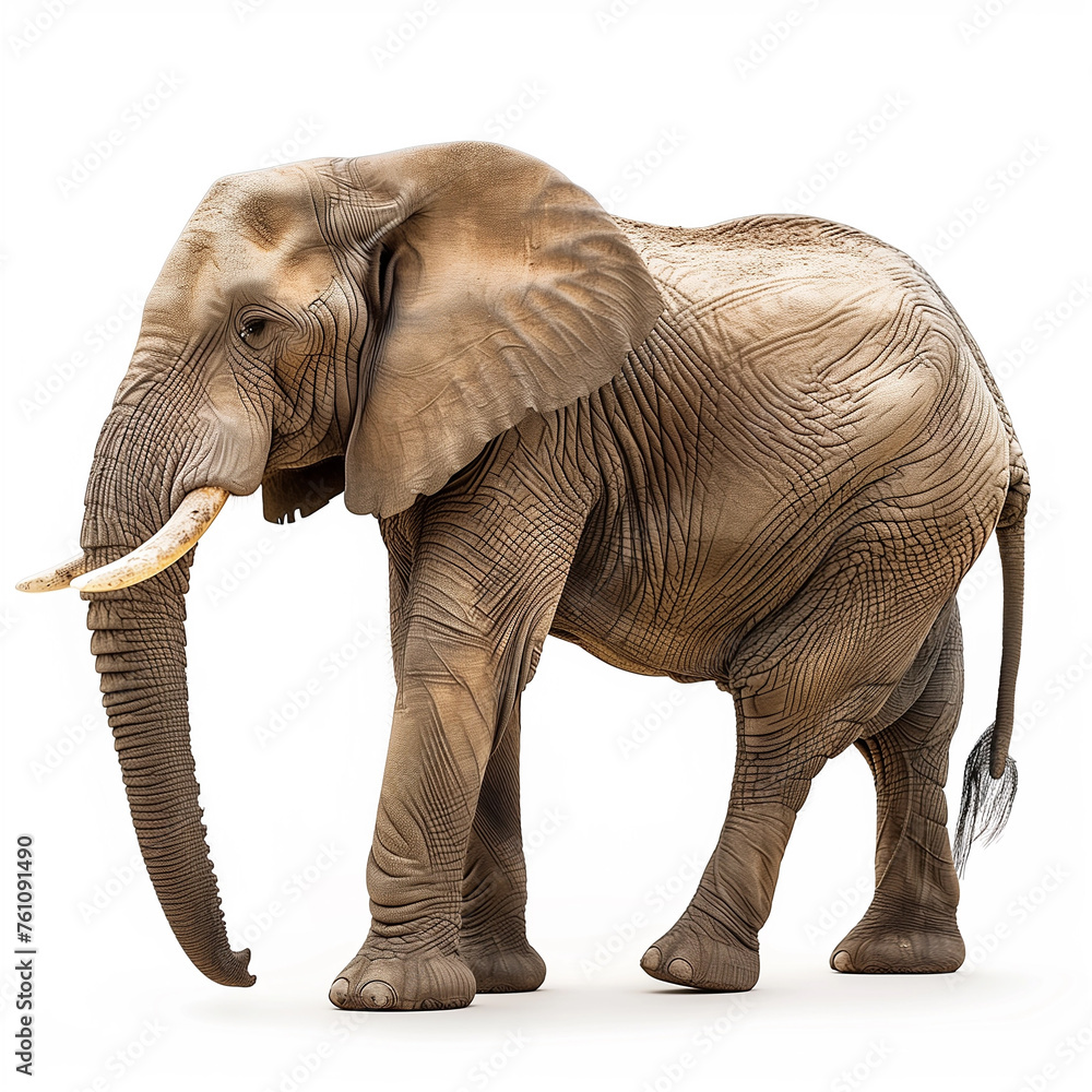 Fototapeta premium african elephant isolated on white background