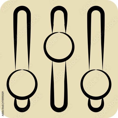 Icon Music Adjuster. related to Podcast symbol. hand drawn style. simple design editable. simple illustration