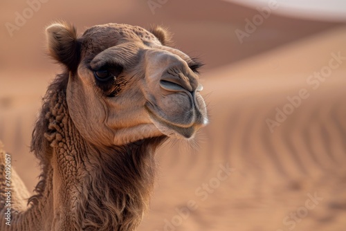 A portrait of a camel in a natural setting © Veniamin Kraskov