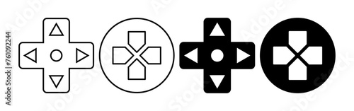 game controller directional icon set isolatde on white background