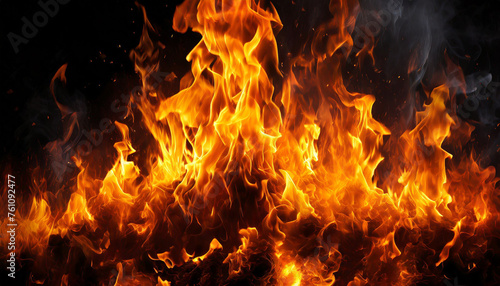 炎の背景、黒の背景に火の揺らぎ,Generative AI AI画像 © bigfoot