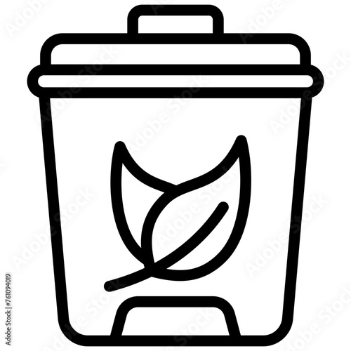 Compost Bin black outline icon, related to ecology and environment theme. use for modern concept, UI or UX kit, app and web development. 