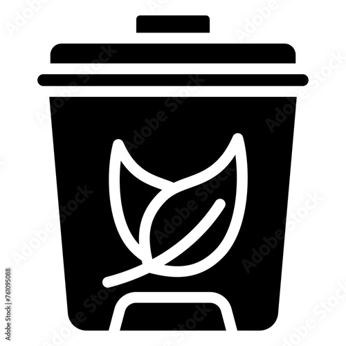 Compost Bin glyph icon, related to ecology and environment theme. use for modern concept, UI or UX kit, app and web development.