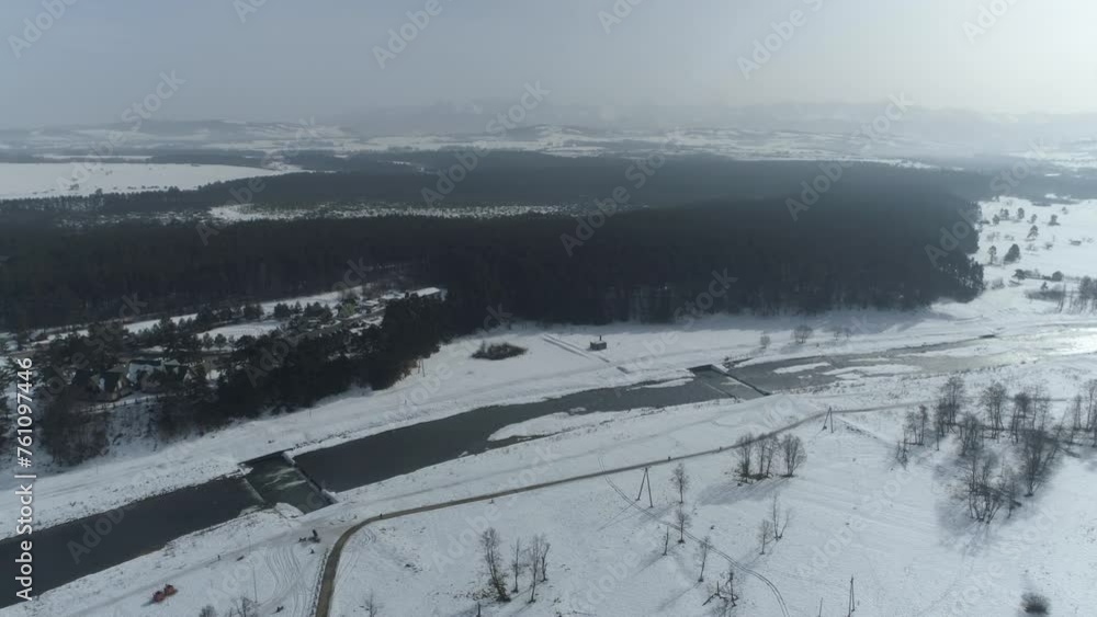Beautiful Panorama Reserve Bor Forest Nowy Targ Aerial View Poland Beautiful Panorama Reserve Bor Forest Nowy Targ Aerial View Poland