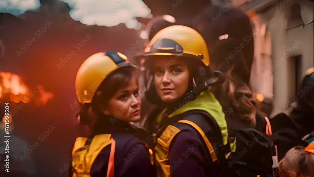Firewomen Standing Together Generative AI Firewomen Standing Together Generative AI