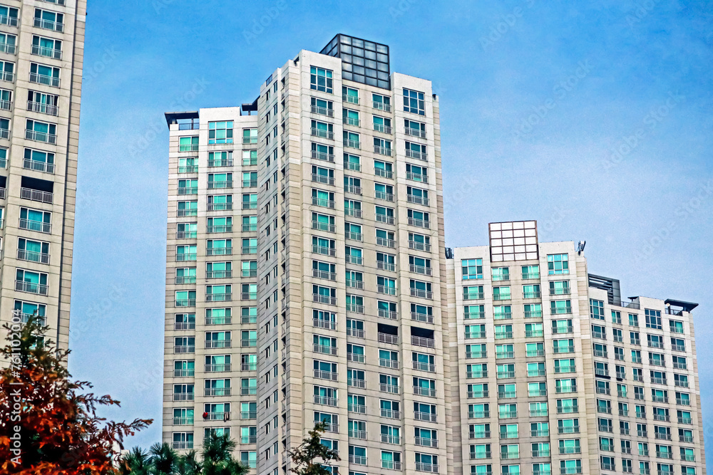 Detail of the condominium building in the city Detail of the condominium building in the city