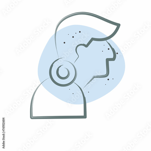 Icon Neck Pain. related to Body Ache symbol. Color Spot Style. simple design editable. simple illustration