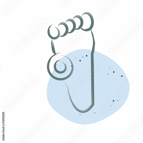 Icon Pain Foot. related to Body Ache symbol. Color Spot Style. simple design editable. simple illustration