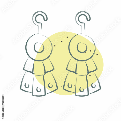 Icon Pabrik Earnings. related to Indigenous People symbol. Color Spot Style. simple design editable. simple illustration photo