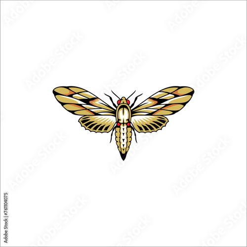 Beautiful vector butterfly in golden yellow color can be used as graphic design 