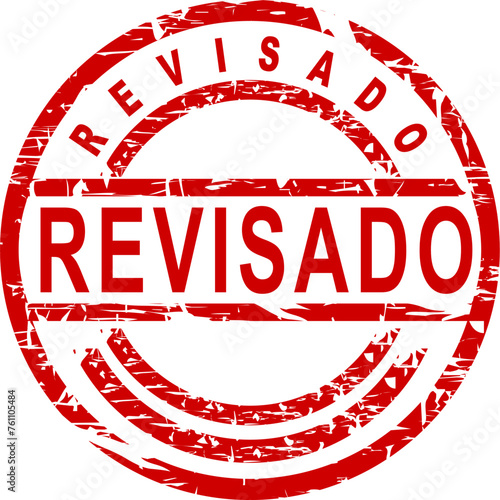 revisado red stamp sticker in vector format 