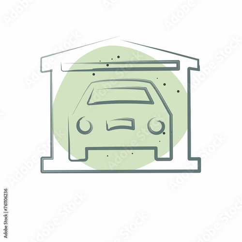 Icon Garage. related to Car ,Automotive symbol. Color Spot Style. simple design editable. simple illustration photo