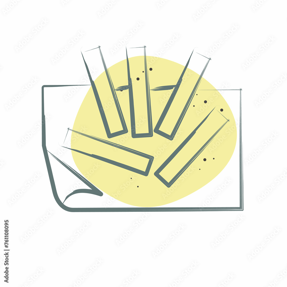 Icon French Fries. related to Breakfast symbol. Color Spot Style. simple design editable. simple illustration