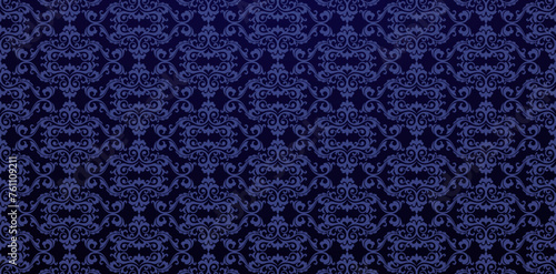 Vector illustration seamlessly wallpaper with ornate pattern dark blue backgrounds for Fashionable modern wallpaper or textiles, book covers, Digital interfaces, graphic printing design templates