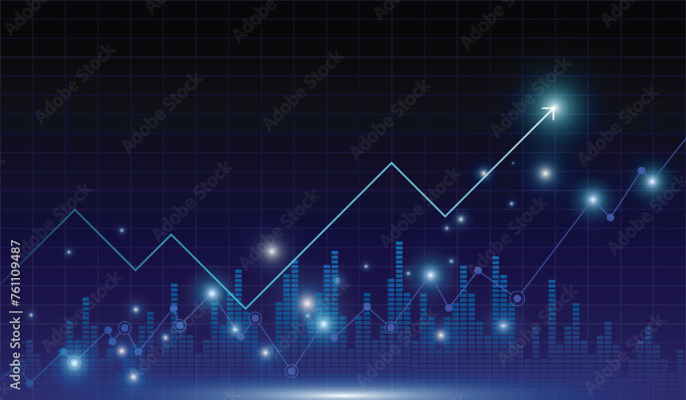 Stock market and trading.trend of graph vector design.Corporate future growth plan.digital graph.	