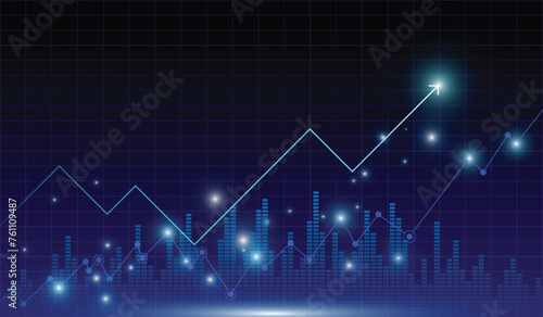 Stock market and trading.trend of graph vector design.Corporate future growth plan.digital graph.	