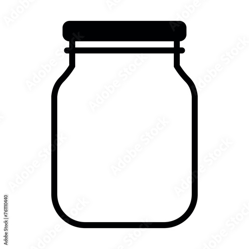 black vector jar icon on white background