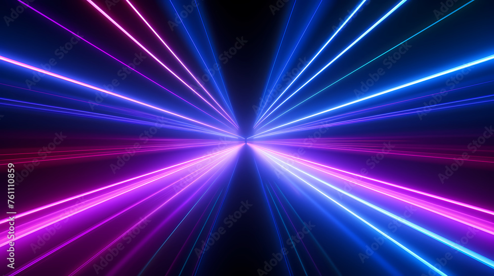 Futuristic empty neon corridor model Futuristic empty neon corridor model