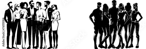 People holding using mobile phones set Characters with smartphones in hands Men women use cellphones surfing internet chatting Flat graphic vector illustrations black and white