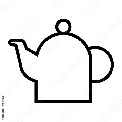 black vector kettle icon on white background