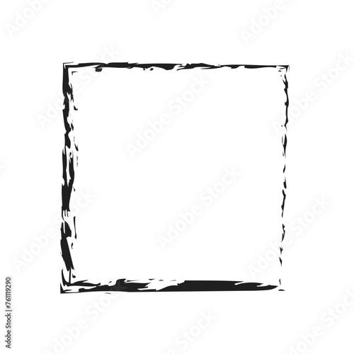 Black Grunge Frame Design. Vector Design on White Background