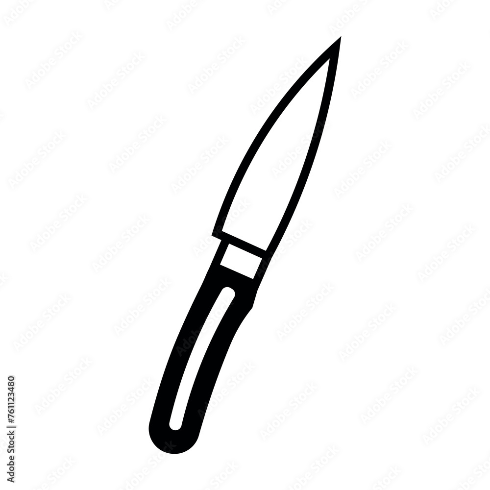 black vector knife icon on white background black vector knife icon on white background