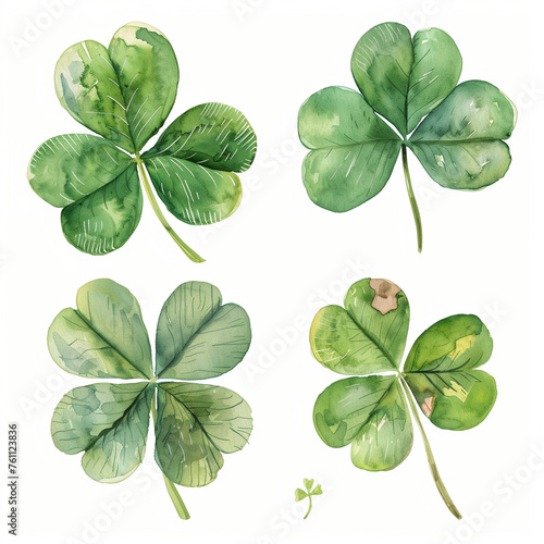 Close-up of a rare four-leaf clover, a lucky shamrock believed to bring good fortune