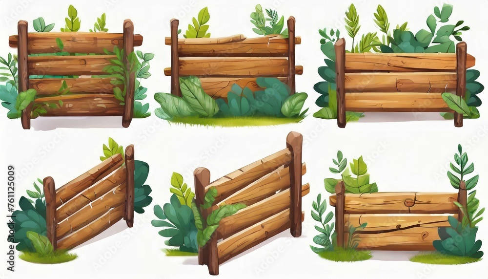 Several forest boards, flat icons set. Cartoon set of wooden boards and signposts with trees in the forest, isolated on white background. Several forest boards, flat icons set. Cartoon set of wooden boards and signposts with trees in the forest, isolated on white background.
