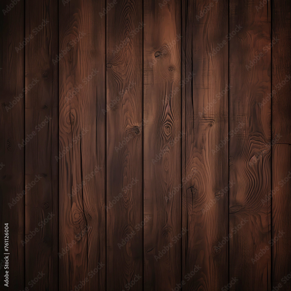 Dark brown wooden background with the texture of old wood planks on a dark brown background Dark brown wooden background with the texture of old wood planks on a dark brown background