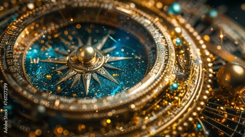 Wallpaper Mural Vintage Compass with Celestial Motifs, Reflecting the Magic of Exploration and Dreams Torontodigital.ca