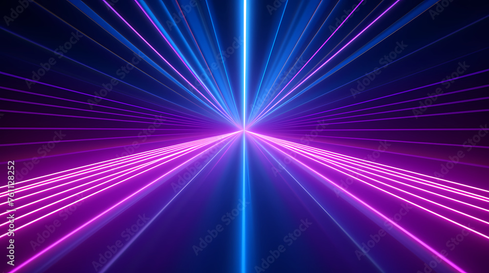 Futuristic sci-fi corridor with glowing and vibrant neon lights Futuristic sci-fi corridor with glowing and vibrant neon lights