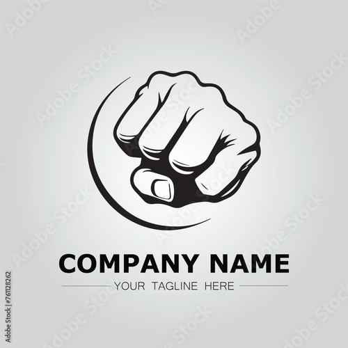 Fist logo company vector image with strong power and fight symbol design
