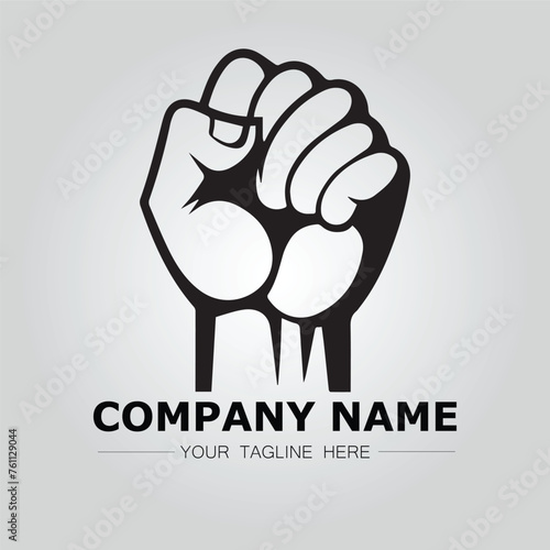 Fist logo company vector image with strong power and fight symbol design