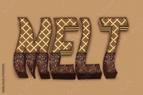 Melt Choco Wafer Text Effect