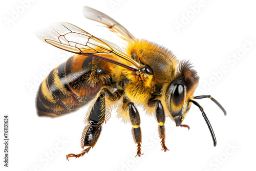  bee isolated on a transparent PNG background, white background, first person view realistic daylight © Jeerawut