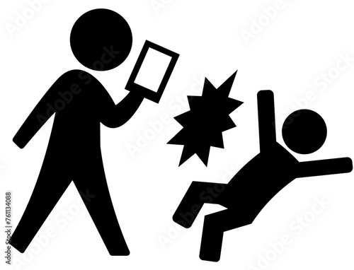 ピクトグラム「歩きスマホ・マナー違反」