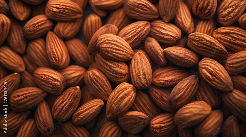 Close-up of Almonds on Natural Textured Background Close-up of Almonds on Natural Textured Background
