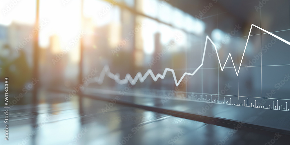 graphic line chart - start-up economic growth - finance data management consulting illustration. - obrazy, fototapety, plakaty 