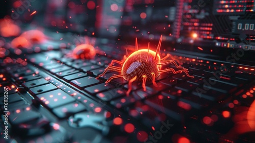 Conceptual image of a bug icon spreading across multiple devices, symbolizing the pervasive nature of digital threats © Dianne