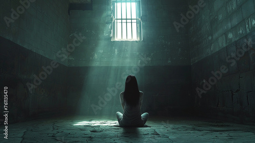 A lone woman imprisoned photo